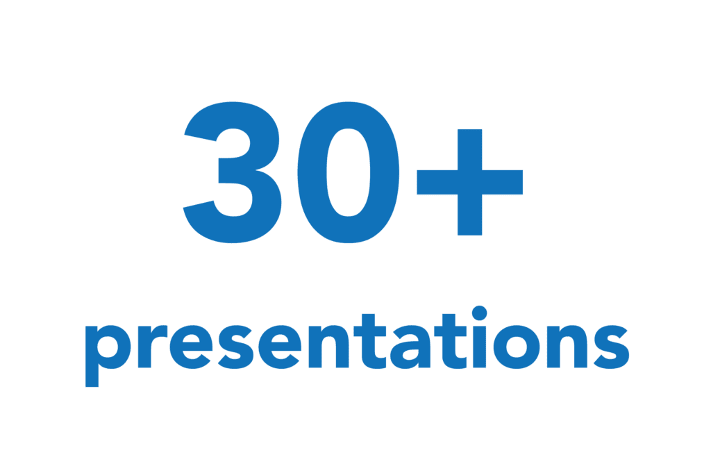 30+ presentations